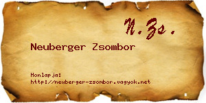 Neuberger Zsombor névjegykártya